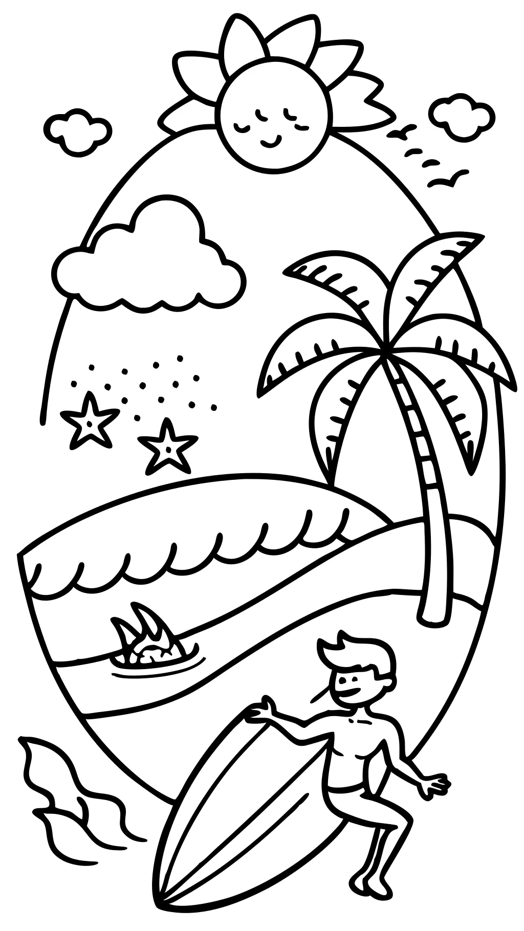 surfing coloring pages